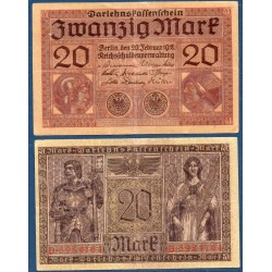 Allemagne P.57, TB Billet de 20 Mark 1918 mercure