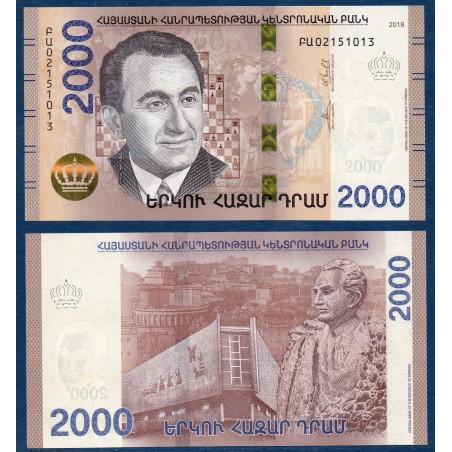 Arménie P.62, Billet de 2000 Dram 2018 Petrosyan