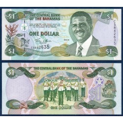 Bahamas P.69, neuf Billet de 1 dollar 2001 Lynden Pindling