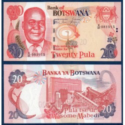 Botswana P.27b, Neuf, Billet de 20 Pula 2006 Motsete mine