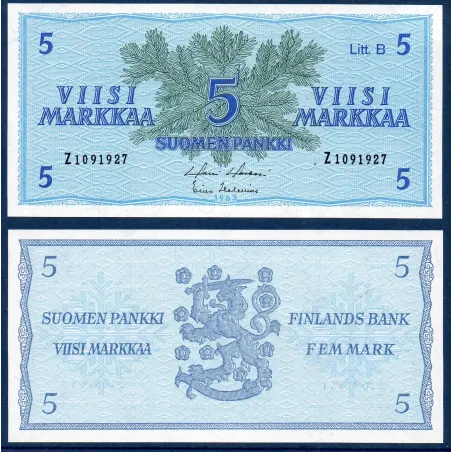 Finlande Pick N°106Aa, Billet de banque de 5 markkaa 1998