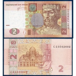 Ukraine P.117d, neuf Billet de 2 Hryvnia 2013 Yaroslav