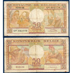 Belgique P.133b, TB Billet de 50 Francs 1956 ceuilleuse