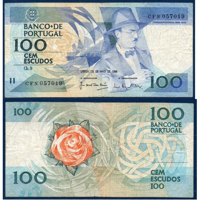 Portugal P.179e, TB, Billet de 100 Escudos 24-11-1988 Pessoa