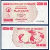 Zimbabwe P.60, Neuf, Billet de 500 million Dollars 2008 Pourpre