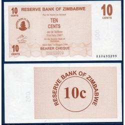 Zimbabwe P.35, Neuf, Billet de 10 Cents 2006 Marron