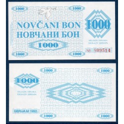 Bosnie P.8r, Neuf Billet de 1000 Dinara 1992 bleu