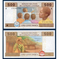 Afrique Centrale P.406Ac Gabon, Neuf, Billet de 500 Francs CFA 2002 cabane