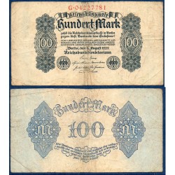 Allemagne P.75, TB Billet de 100 Mark 1922 gris