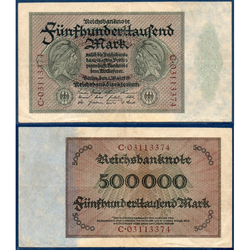 Allemagne Pick N°88a, Billet de banque de 500000 Mark 1923