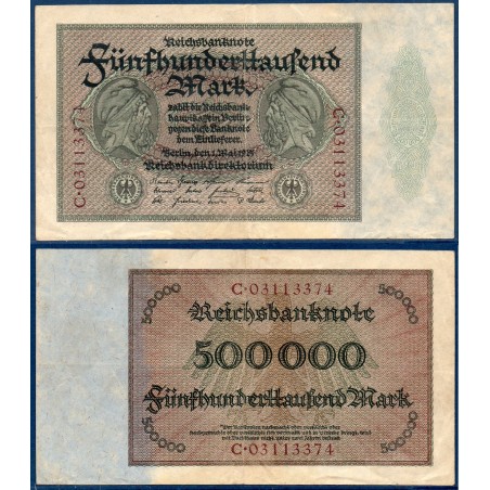 Allemagne Pick N°88a, Billet de banque de 500000 Mark 1923