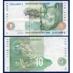 Afrique du sud P.123b, TTB, Billet de 10 rand 1999 Rhinocéros