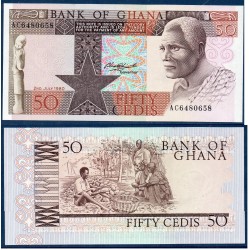 Ghana P.22b, Neuf, Billet de 50 Cedis 1980 Cacaoculteurs