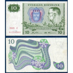 Suède P.52d, TTB, Billet de 10 Kronor 1976-1985 Flocons