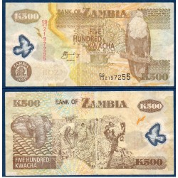 Zambie P.43d, TB, Billet de 500 Kwacha 2005 Polymère