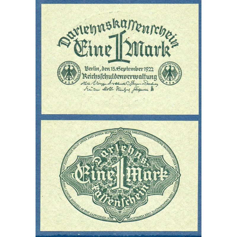 Allemagne Pick N°61a, Billet de banque de 1 Mark 1922