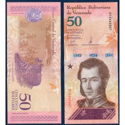 Venezuela Pick N°105a, Billet de banque de 50 Bolivares 1.2018