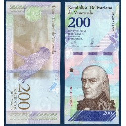 Venezuela Pick N°107b, Billet de banque de 200 Bolivares 13.3.2018