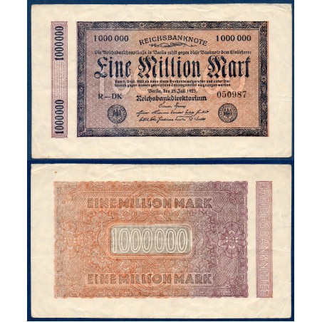 Allemagne P.93, TTB Billet de 1000000 Mark 1923 marron