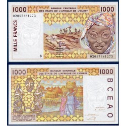 BCEAO P.211Bm Benin, Neuf, Billet de 1000 Francs CFA 2002 masques