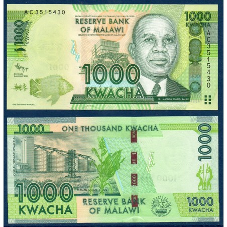 Malawi Pick N°62a, Billet de banque de 1000 kwatcha 2012