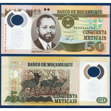 Mozambique P.150a, Neuf, Billet de 50 meticais 2011 Orange