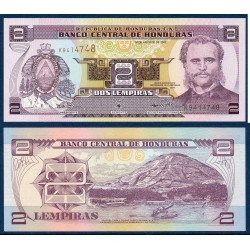 Honduras Pick N°80Ac, Billet de banque de 2 Lempiras 2001