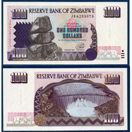 Zimbabwe P.9a, Neuf, Billet de 100 Dollars 1995 Kariba