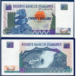 Zimbabwe P.7, Neuf, Billet de 20 Dollars 1997 Chutes Victoria