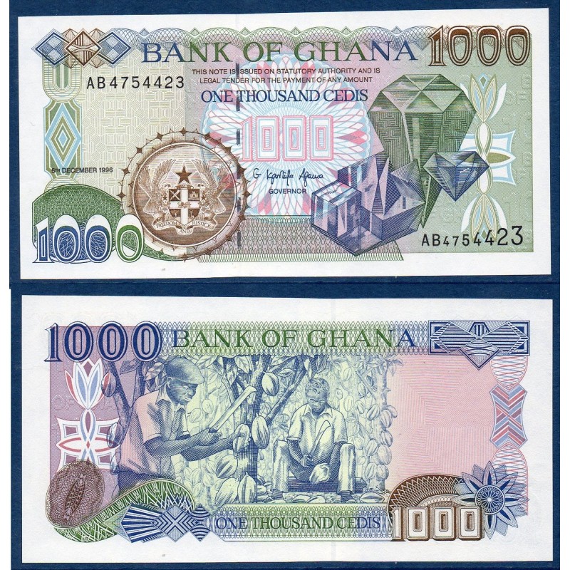 Ghana P.32a, Neuf, Billet de 1000 Cedis 1996 Cacao