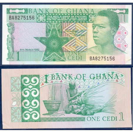 Ghana P.17b, Neuf, Billet de 1 Cedi 1982 Vannier