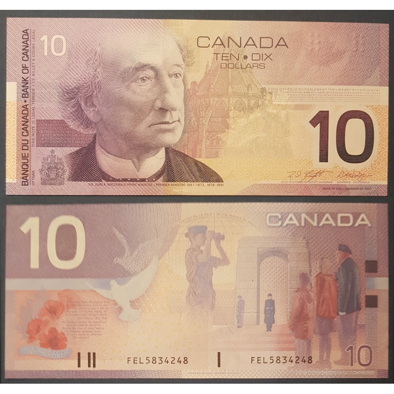 Canada P.102c, SPL Billet de 10 dollar 2002 Peacekeeper