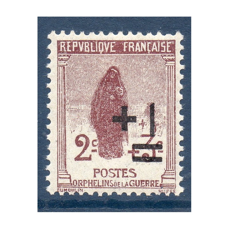 Timbre France Yvert No 162 Orphelins de la guerre surchargé neuf **