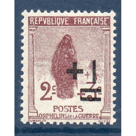 Timbre France Yvert No 162 Orphelins de la guerre surchargé neuf **