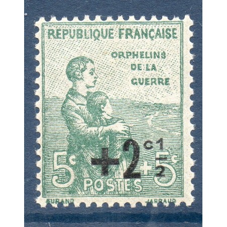 Timbre France Yvert No 163 Orphelins de la guerre surchargé neuf **