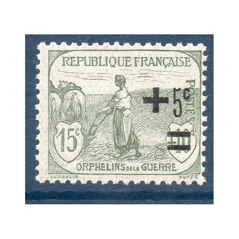 Timbre France Yvert No 164 Orphelins de la guerre surchargé neuf **