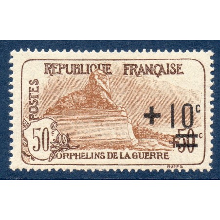 Timbre France Yvert No 167 Orphelins de la guerre surchargé neuf **