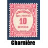 Timbre France Taxes Yvert 56 Type Recouvrement 10c Rose neuf * avec charnière