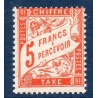 Timbre France Taxes Yvert 66 Type Duval 5f Orange neuf **