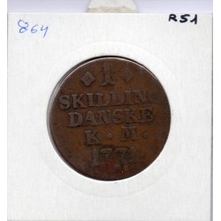 Danemark 1 skilling 1771 TB, KM.616 Christian VII