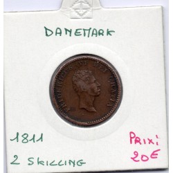 Danemark 2 skilling 1811 TTB, KM 670 Frederik VII