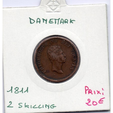 Danemark 2 skilling 1811 TTB, KM 670 Frederik VII