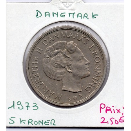 Danemark 5 kroner 1973 Sup, KM.863 Margrethe II