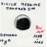 Italie Sicile Messine Manfredi denaro MyA 1258-1266 TB pièce de monnaie