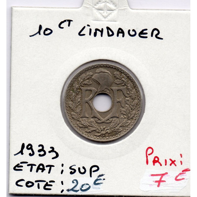 Pièce de 10 centimes Lindauer - 1933 - Sup - F.138/20