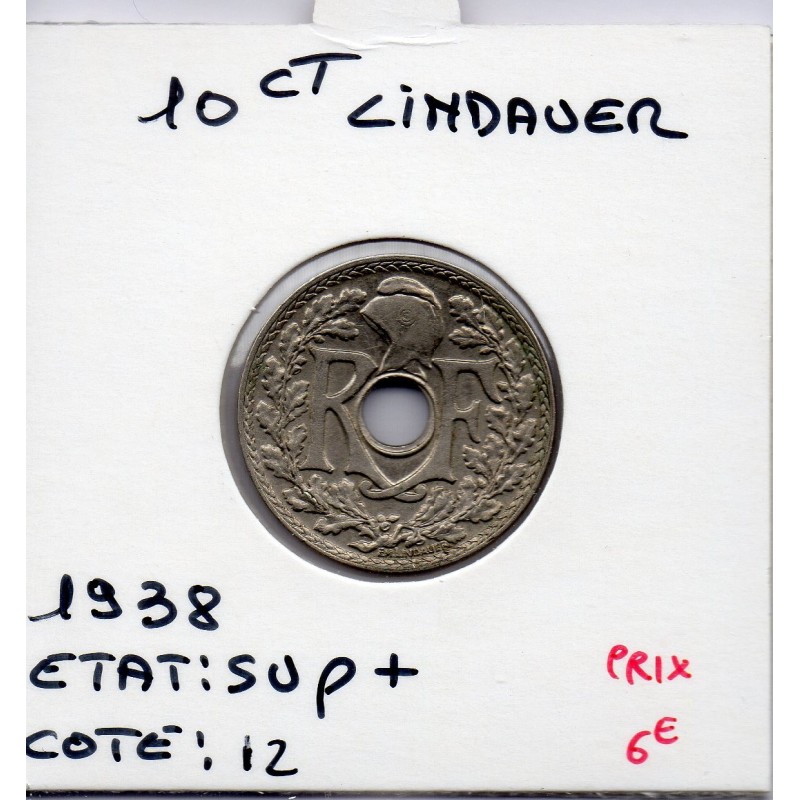 Pièce de 10 centimes Lindauer - 1938 - Sup+ - F.138/25