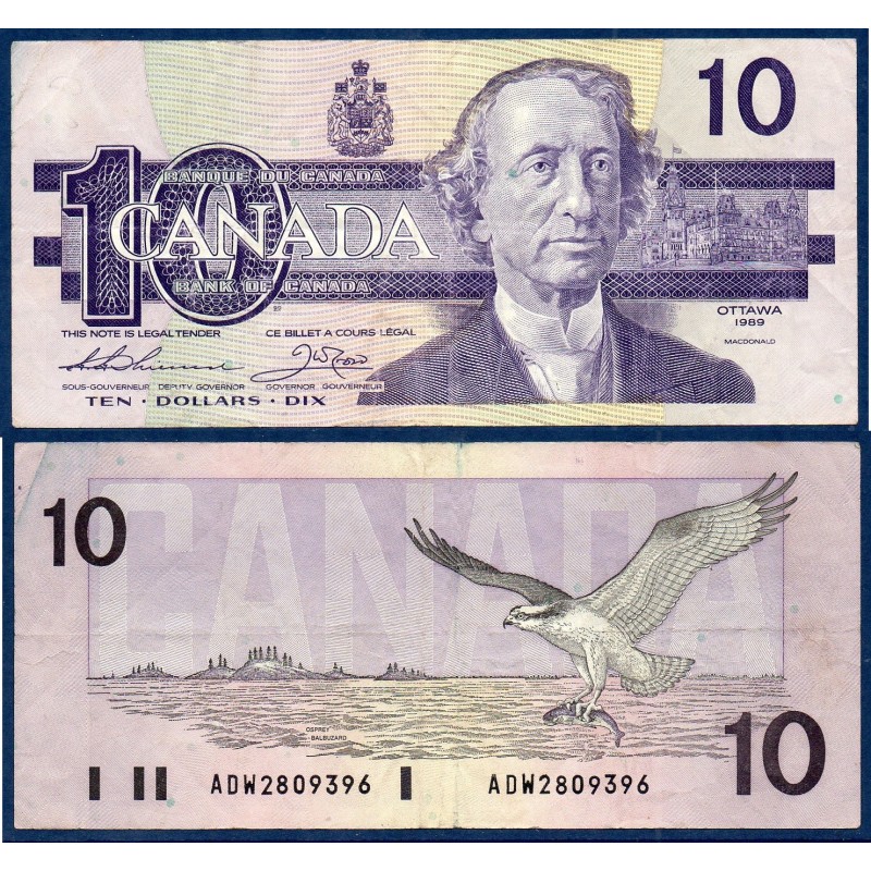 Canada Pick N°96a, TTB Billet de banque de 10 dollar 1989