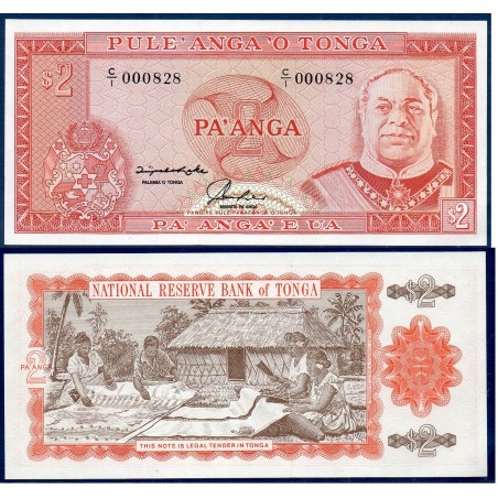 Tonga P.26, neuf Billet de 2 Pa'anga 1992-1995 Taufa'ahau IV Tupou