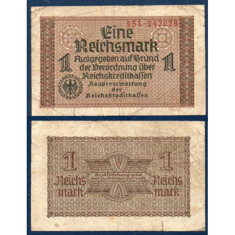 Allemagne P.R136a, TB Billet de 1 reichsmark 1940 occupation