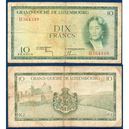 Luxembourg Pick N°48a, TB Billet de banque de 10 Francs 1954